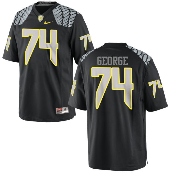 Men #74 Elijah George Oregon Ducks College Football Jerseys-Black